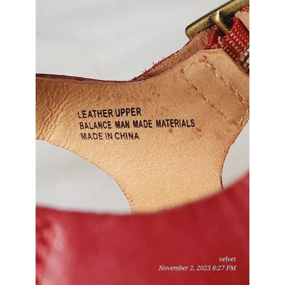 Kork-Ease Q20212 Red Tish Cork‎ Platform Wedge Slingback Leather Sandals Sz 10